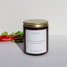 Load image into Gallery viewer, Happy Holidays Cinnamon &amp; Cardamom Candle
