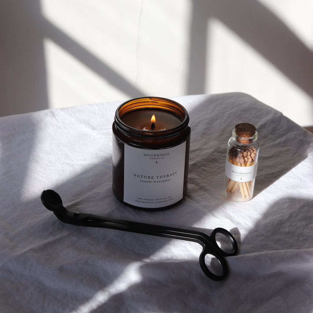 Candle with Wick Trimmer & Matches Set